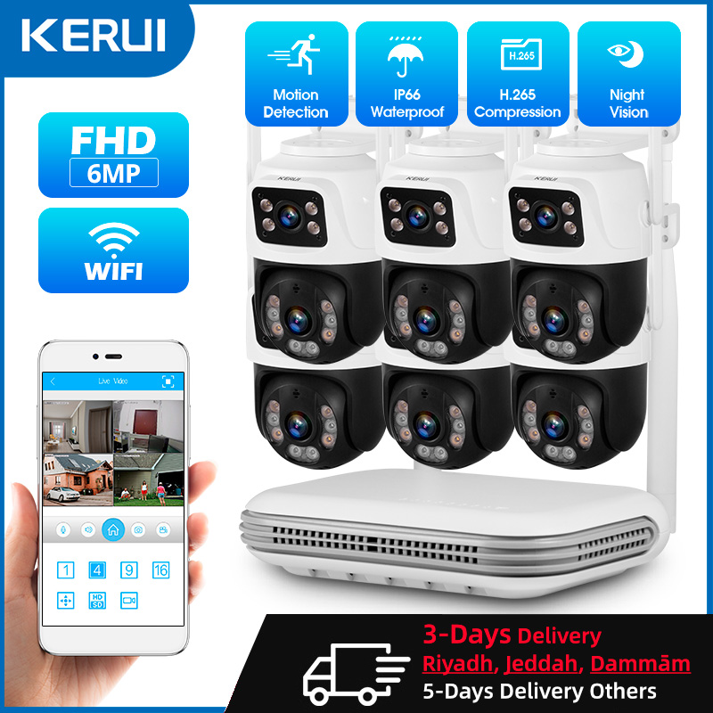 Home Security And Camera Systems - KERUI Étanche 6MP HD Sans Fil